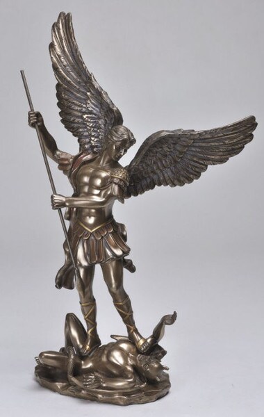 Saint Michael Figurine in Bronze Statuette